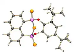 The structure of the product of di-tert-butylcatechol with NpP2S4