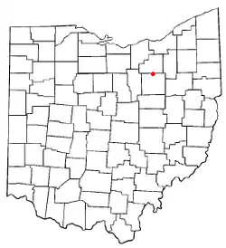 Location of Creston, Ohio