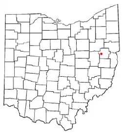 Location of Dellroy, Ohio