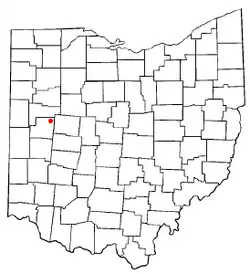 Location of Jackson Center, Ohio