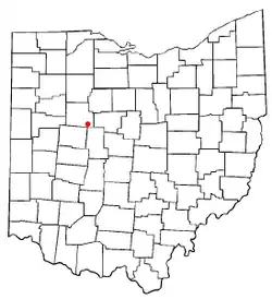 Location of Mount Victory, Ohio
