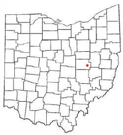 Location of West Lafayette, Ohio