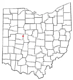 Location of West Mansfield, Ohio