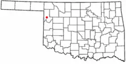Location of Arnett within Oklahoma