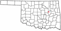 Location of Beggs, Oklahoma