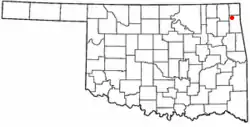 Location of Bernice, Oklahoma