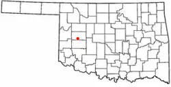 Location of Clinton, Oklahoma