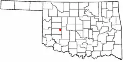 Location of Corn, Oklahoma