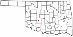 Location of Fort Cobb, Oklahoma