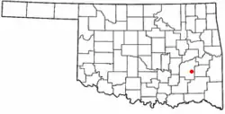Location of Haileyville, Oklahoma