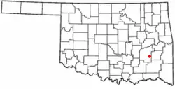 Location of Hartshorne, Oklahoma