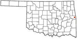 Location of Long, Oklahoma