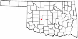 Location of Lookeba, Oklahoma