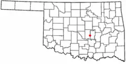 Location of Maud, Oklahoma