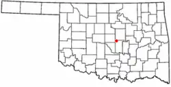 Location of McLoud, Oklahoma