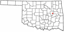 Location of Morris, Oklahoma
