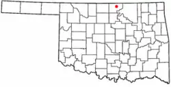 Location of Newkirk within Oklahoma
