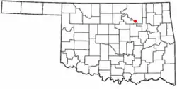 Location of Prue, Oklahoma