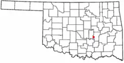 Location of Spaulding, Oklahoma