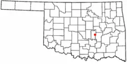 Location of Wewoka, Oklahoma
