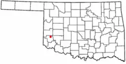 Location of Willow, Oklahoma