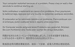 Message shown after a system restart due to a kernel panic in OS X 10.8 and later versions