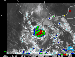 Looping animation of a hurricane