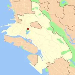 Location of Adams Point in Oakland