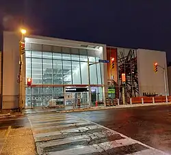Main entrance under construction in January 2024