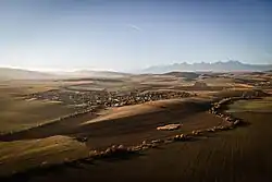 View of Letanovce towards the High Tatras