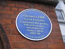 A memorial blue plaque