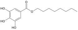 Structural formula of octyl gallate