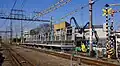 The Hama-Kawasaki-bound platform (platform 1) under construction in January 2016