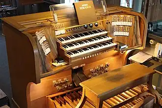Close-up of the organ