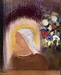 Odilon Redon, Profile and Flowers; 1912. 70.2 x 55.2&nbsp;cm; Pastel on paper