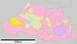 Location of Ogano in Saitama Prefecture