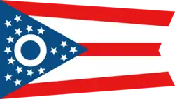 Digital remake of a misprinted guidon with a blue disc c. 1902–1915[35]