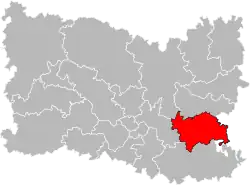Situation of the canton of Crépy-en-Valois in the department of Oise