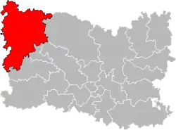 Situation of the canton of Grandvilliers in the department of Oise