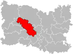 Situation of the canton of Mouy in the department of Oise