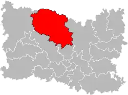 Situation of the canton of Saint-Just-en-Chaussée in the department of Oise