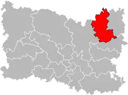 Situation of the canton of Thourotte in the department of Oise