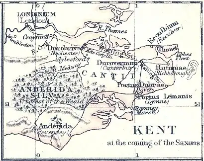 Map of late Roman Kent
