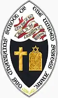 Old Army Chaplains' School device (coat of arms), with Christian and Jewish symbols (Roman numerals), December 6, 1961