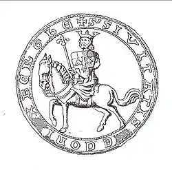 The oldest seal of Königsberg with an image of king Ottokar II of Bohemia, 1360