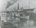 Percival Dock with "Capital City" steamboat, c. 1900