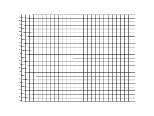 A transverse plane wave, the vertically distorted region moving across the grid.