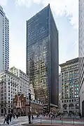 Viewed from State Street, with the Old State House directly in front