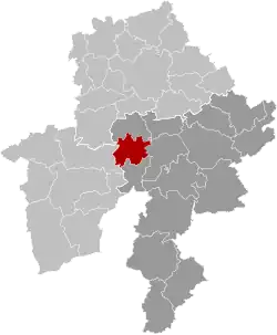Location of Onhaye in Namur province