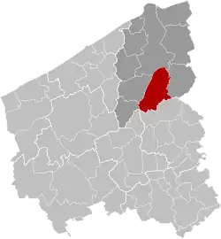 Location of Oostkamp in West Flanders